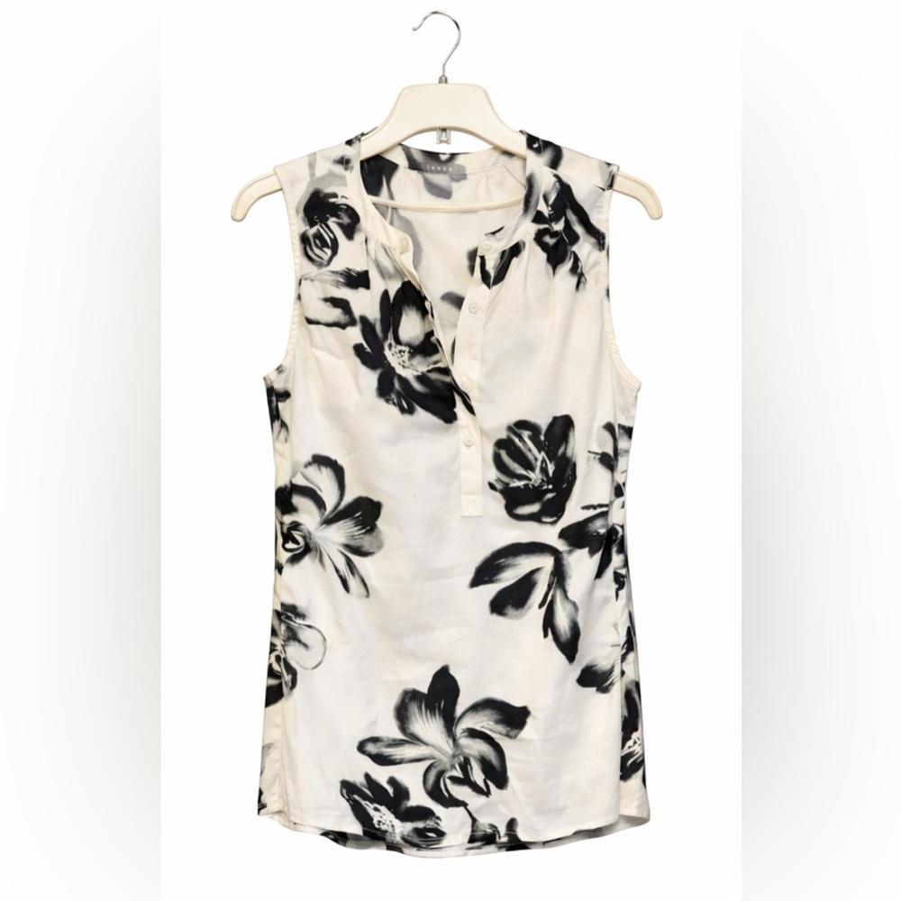 Kenar Black and White Floral Blouse